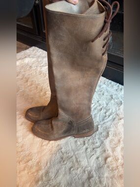 Bed Stu | Classic Women's Knee-High Lace-Up Boots Taupe Shoes Women’s